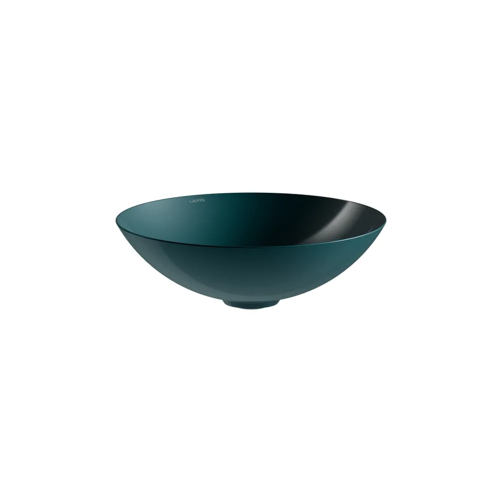 LAUFEN AQUA & TERRA Waschtisch-Schale aus Vitreon Stahl mit Ablaufventilabdeckung in Beckenfarbe 450 x 450 x 149 mm #H512CA50111121 - 011 - Deep indigo