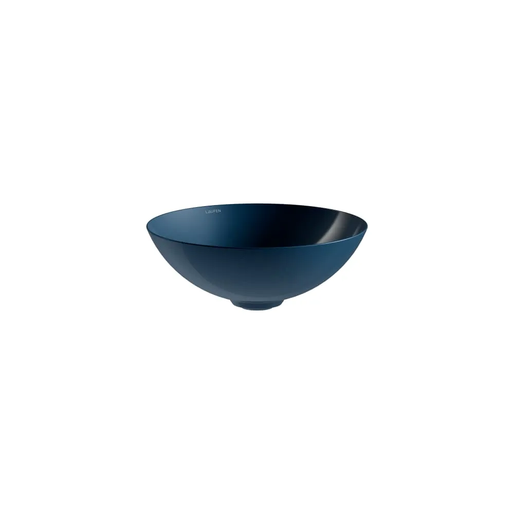 LAUFEN AQUA & TERRA Waschtisch-Schale aus Vitreon Stahl mit Ablaufventilabdeckung in Beckenfarbe 360 x 360 x 137 mm #H512CA20091121 - 009 - Deep blue