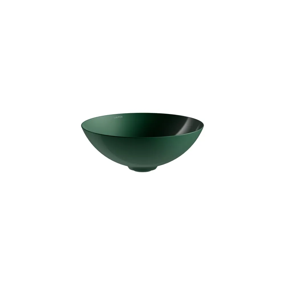 LAUFEN AQUA & TERRA Waschtisch-Schale aus Vitreon Stahl mit Ablaufventilabdeckung in Beckenfarbe 360 x 360 x 137 mm #H512CA20141121 - 014 - Deep green