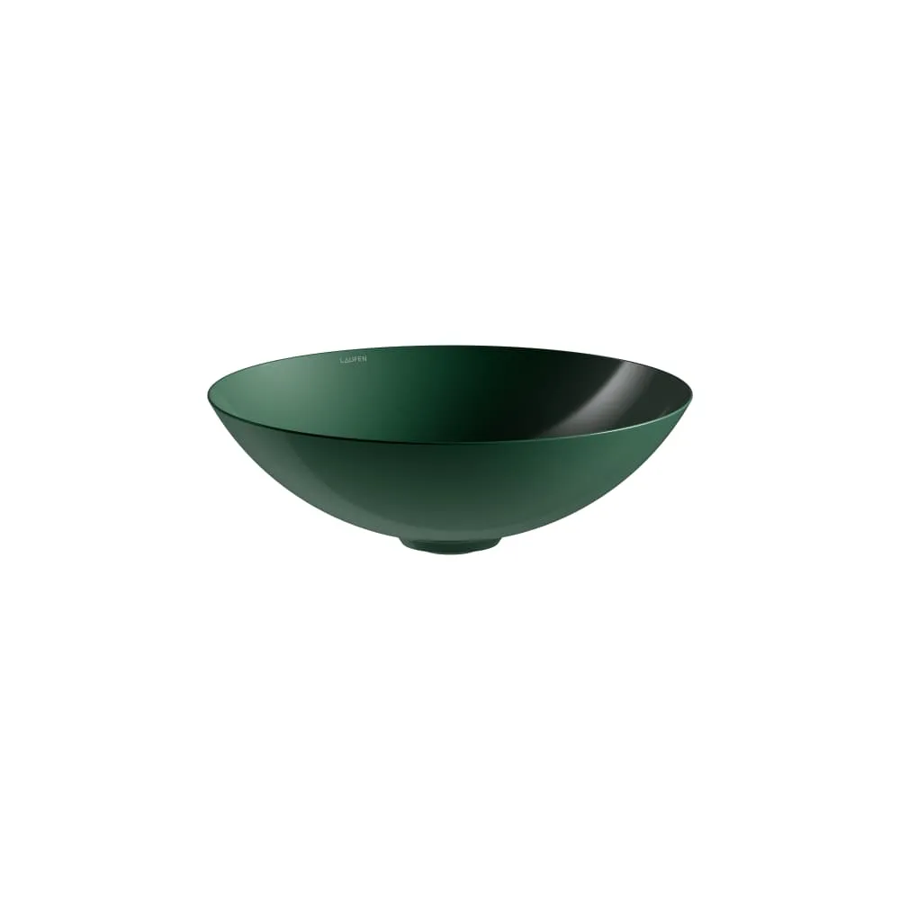 LAUFEN AQUA & TERRA Waschtisch-Schale aus Vitreon Stahl mit Ablaufventilabdeckung in Beckenfarbe 450 x 450 x 149 mm #H512CA50141121 - 014 - Deep green