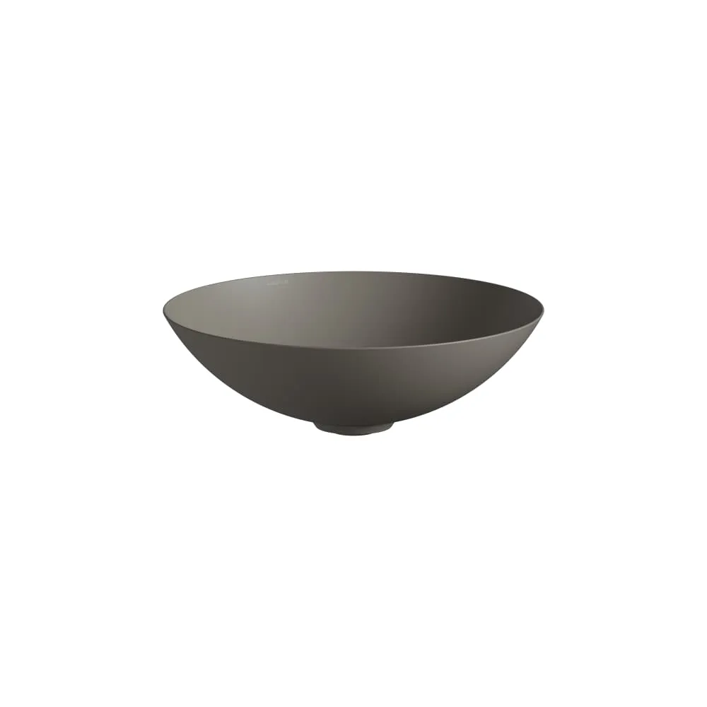 LAUFEN AQUA & TERRA Waschtisch-Schale aus Vitreon Stahl mit Ablaufventilabdeckung in Beckenfarbe 450 x 450 x 149 mm #H512CA57071121 - 707 - Gravel Matt