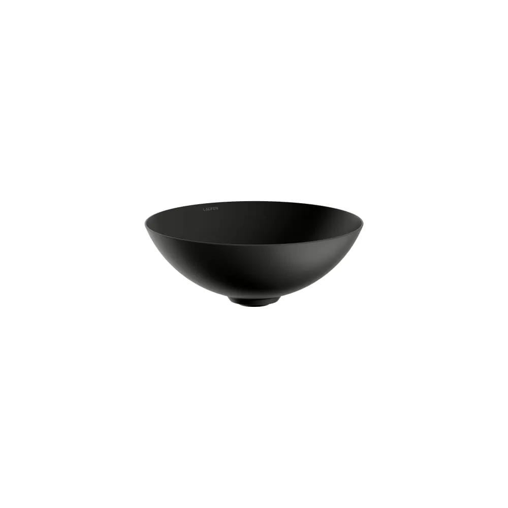 LAUFEN AQUA & TERRA Waschtisch-Schale aus Vitreon Stahl mit Ablaufventilabdeckung in Beckenfarbe 360 x 360 x 137 mm #H512CA27161121 - 716 - Schwarz matt