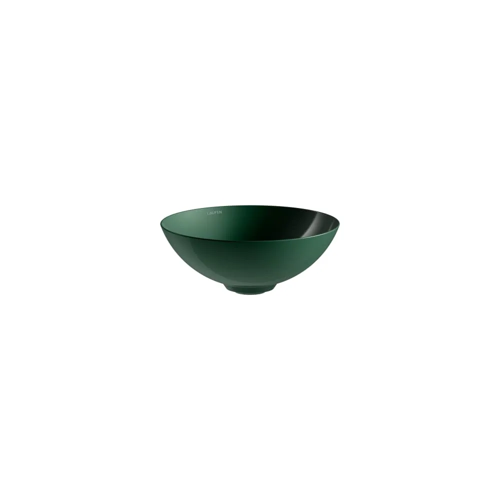 LAUFEN AQUA & TERRA Waschtisch-Schale aus Vitreon Stahl mit Ablaufventilabdeckung in Beckenfarbe 300 x 300 x 118 mm #H512CA10141121 - 014 - Deep green
