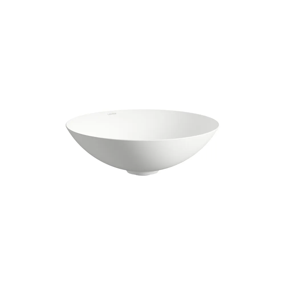 LAUFEN AQUA & TERRA Waschtisch-Schale aus Vitreon Stahl mit Ablaufventilabdeckung in Beckenfarbe 450 x 450 x 149 mm #H512CA57571121 - 757 - Weiß matt