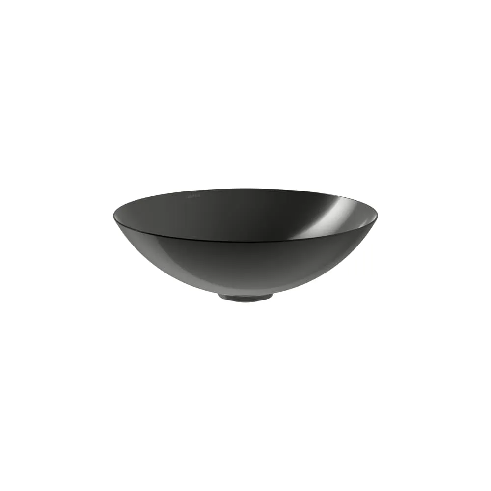 LAUFEN AQUA & TERRA Waschtisch-Schale aus Vitreon Stahl mit Ablaufventilabdeckung in Beckenfarbe 450 x 450 x 149 mm #H512CA50191121 - 019 - Dark iron