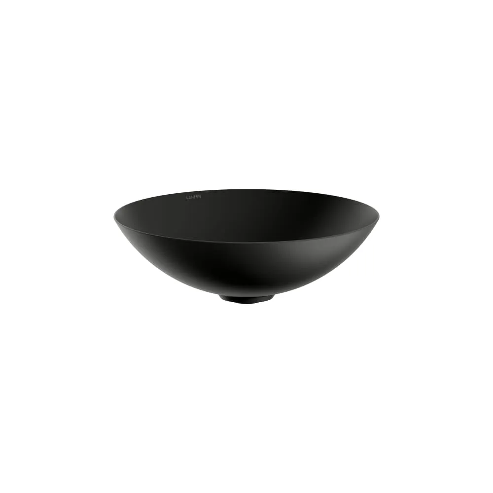 LAUFEN AQUA & TERRA Waschtisch-Schale aus Vitreon Stahl mit Ablaufventilabdeckung in Beckenfarbe 450 x 450 x 149 mm #H512CA57161121 - 716 - Schwarz matt