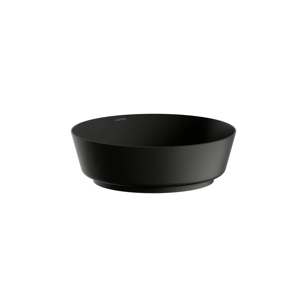 LAUFEN SCOPIO Waschtisch-Schale, aus Vitreon Stahl, Distanzring schwarz 375 x 375 x 115 mm #H512CO37161121 - 716 - Schwarz matt