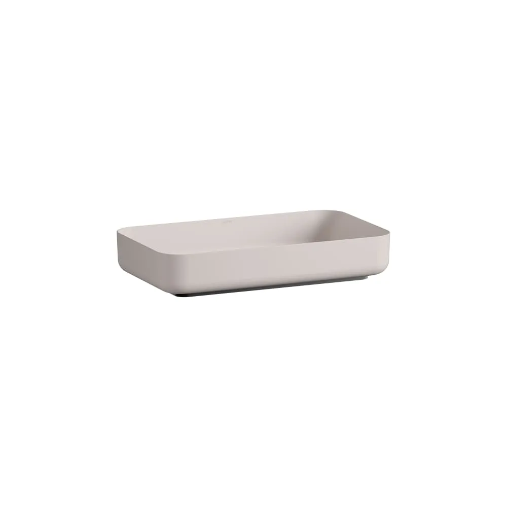 LAUFEN STREAM Waschtisch-Schale, aus Vitreon Stahl, Distanzrahmen schwarz 599 x 349 x 118 mm #H512SR67081121 - 708 - Oyster Matt