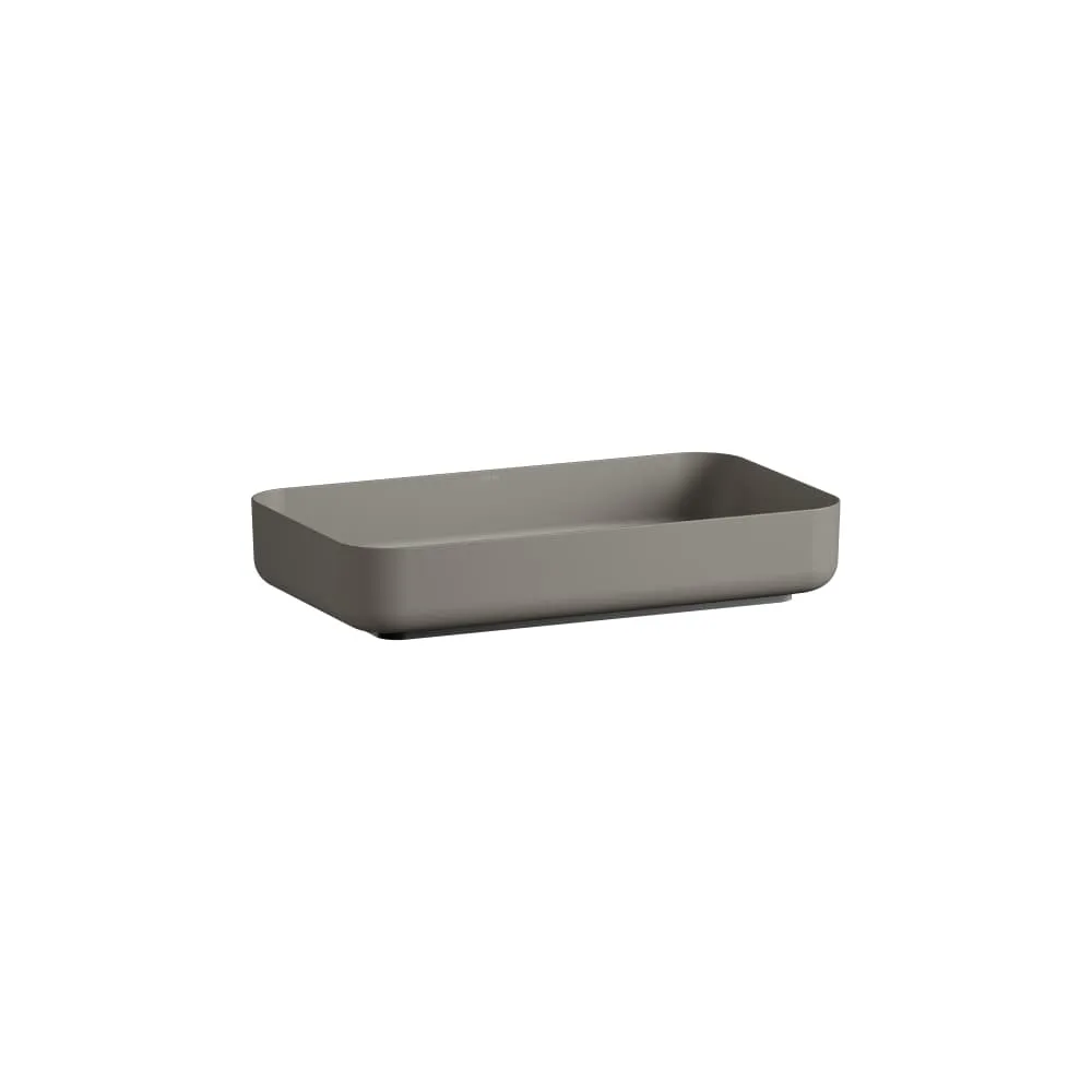 LAUFEN STREAM Waschtisch-Schale, aus Vitreon Stahl, Distanzrahmen schwarz 599 x 349 x 118 mm #H512SR67071121 - 707 - Gravel Matt