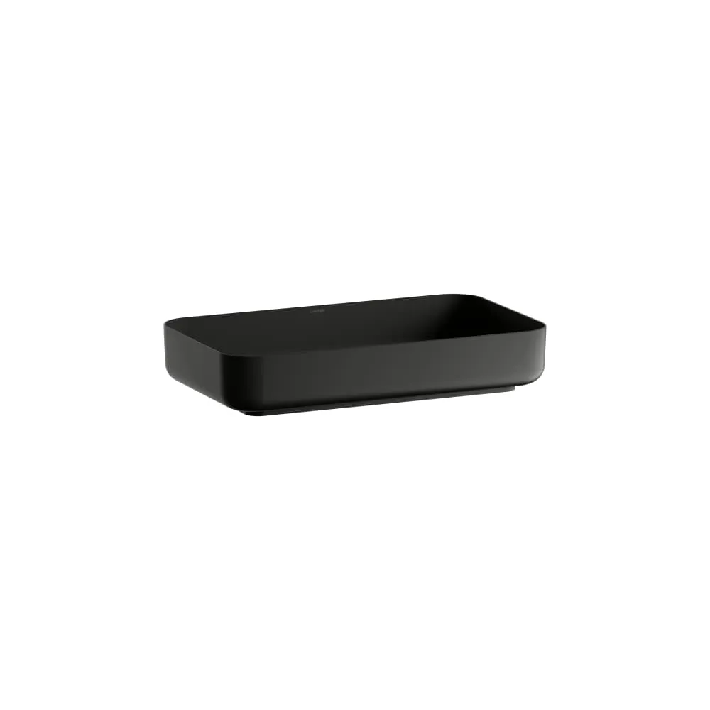 LAUFEN STREAM Waschtisch-Schale, aus Vitreon Stahl, Distanzrahmen schwarz 599 x 349 x 118 mm #H512SR67161121 - 716 - Schwarz matt