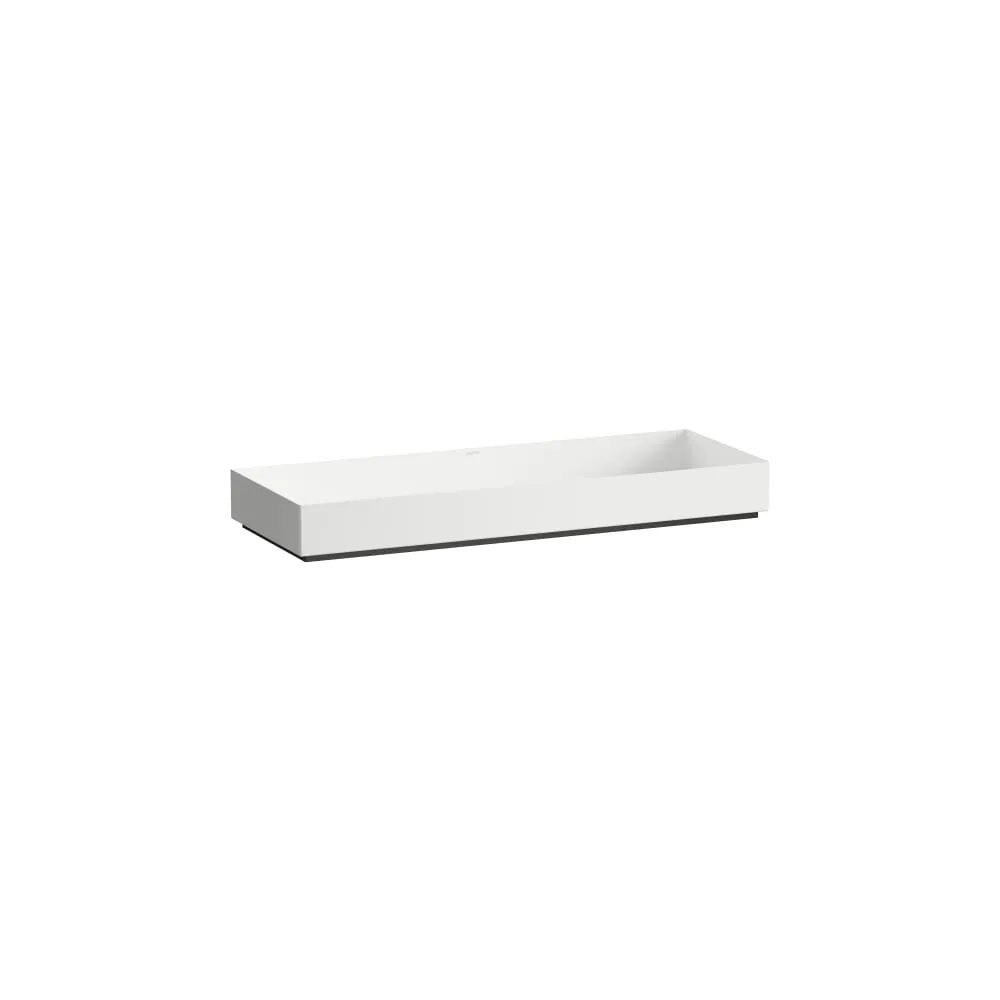 LAUFEN METAPHOR Waschtisch-Schale, aus Vitreon Stahl, Distanzrahmen schwarz 1000 x 375 x 115 mm #H512ME87571121 - 757 - Weiß matt