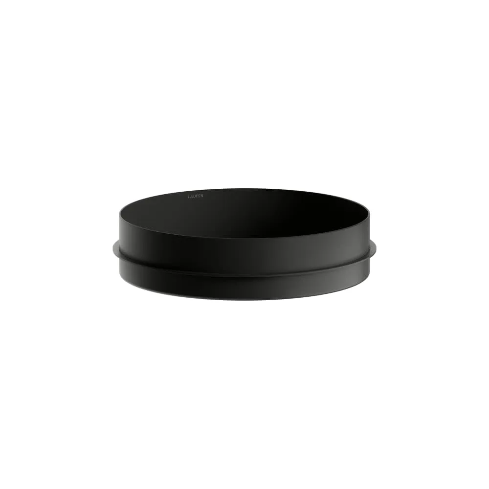 LAUFEN UNISONO Einbauwaschtisch von oben, aus Vitreon Stahl, optimiert für 30 mm dicke Trägerplatten 400 x 400 x 114 mm #H517UO47161121 - 716 - Schwarz matt