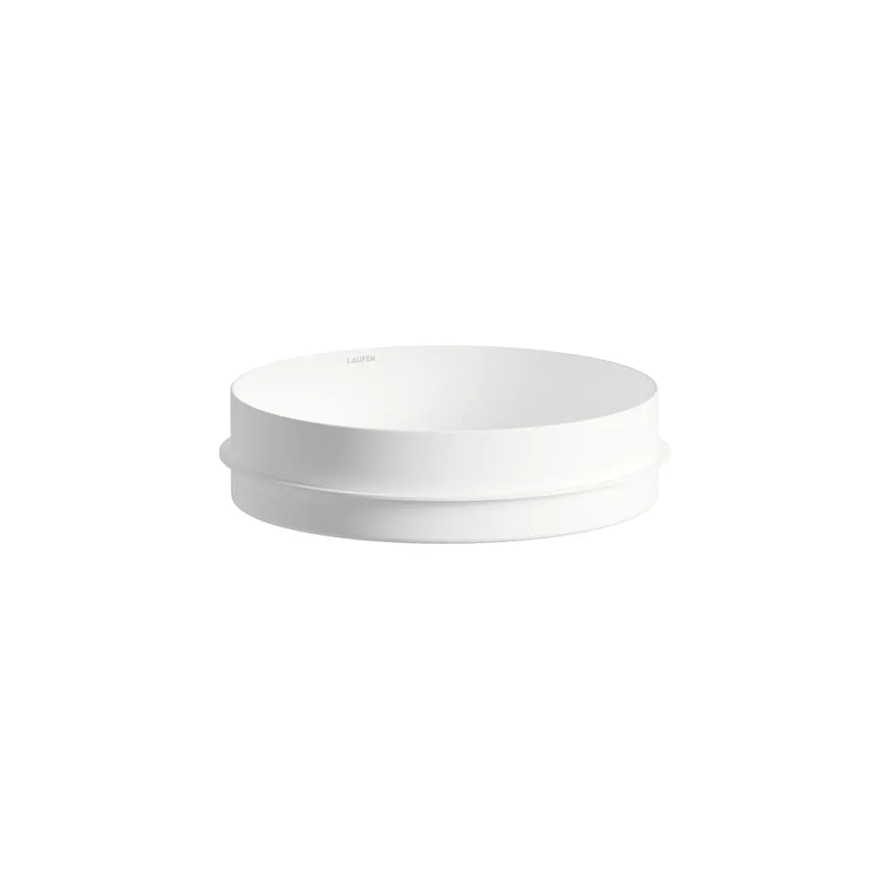 LAUFEN UNISONO Einbauwaschtisch von oben, aus Vitreon Stahl, optimiert für 30 mm dicke Trägerplatten 375 x 375 x 114 mm #H517UO37571121 - 757 - Weiß matt