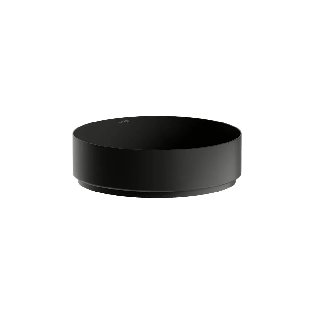 LAUFEN UNISONO Waschtisch-Schale, aus Vitreon Stahl, Distanzring schwarz 400 x 400 x 116 mm #H512UO47161121 - 716 - Schwarz matt