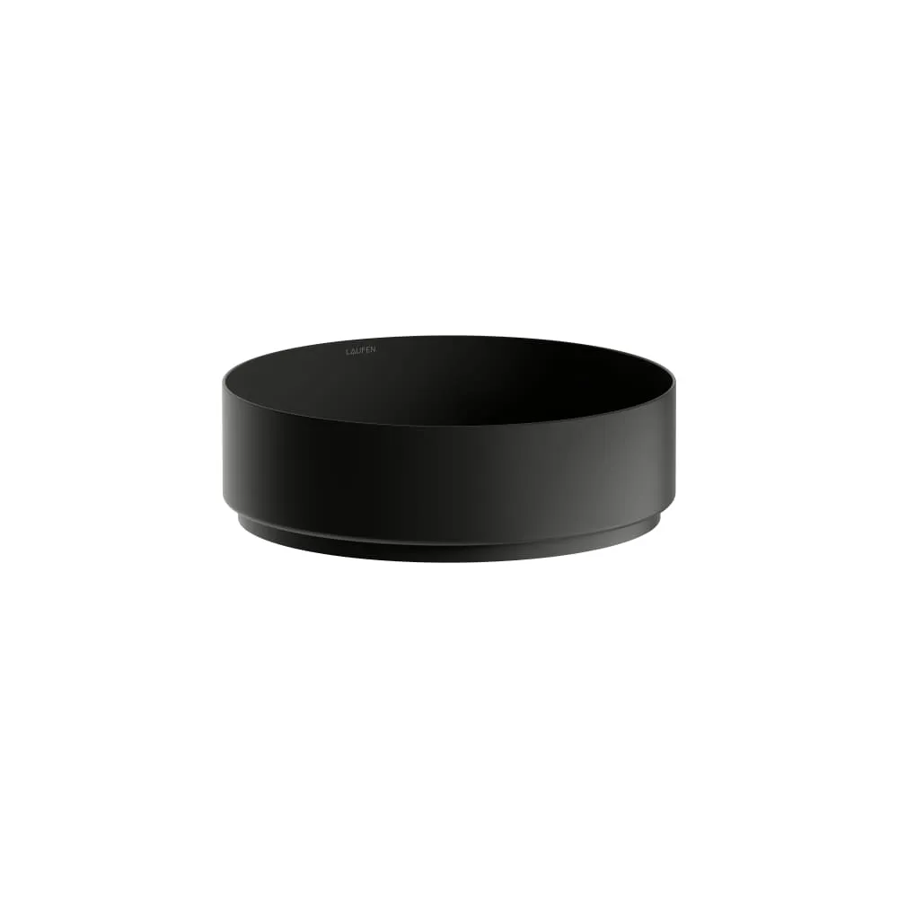 LAUFEN UNISONO Waschtisch-Schale, aus Vitreon Stahl, Distanzring schwarz 375 x 375 x 116 mm #H512UO37161121 - 716 - Schwarz matt