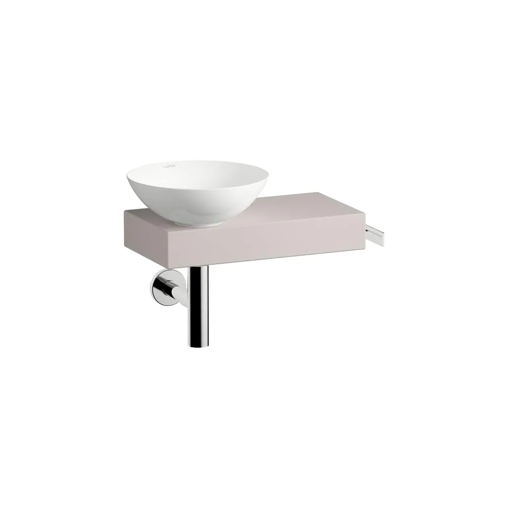 LAUFEN PICCOLO NOVO Waschplatz, wandhängend, aus Vitreon Stahl, Ablage rechts 555 x 400 x 320 mm #H561PN47081111 - 708 - Oyster Matt