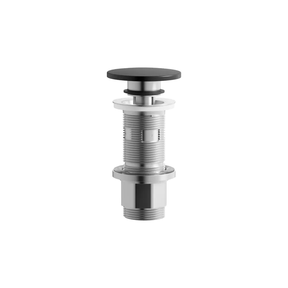 LAUFEN Schaftventil, Ø 1 1/4", Ventilkappe, 74 mm, mit Staufunktion, ein Überlauf im Becken ist erfordelich 74 x 74 x 148 mm #H591LA47160001 - 716 - Schwarz matt