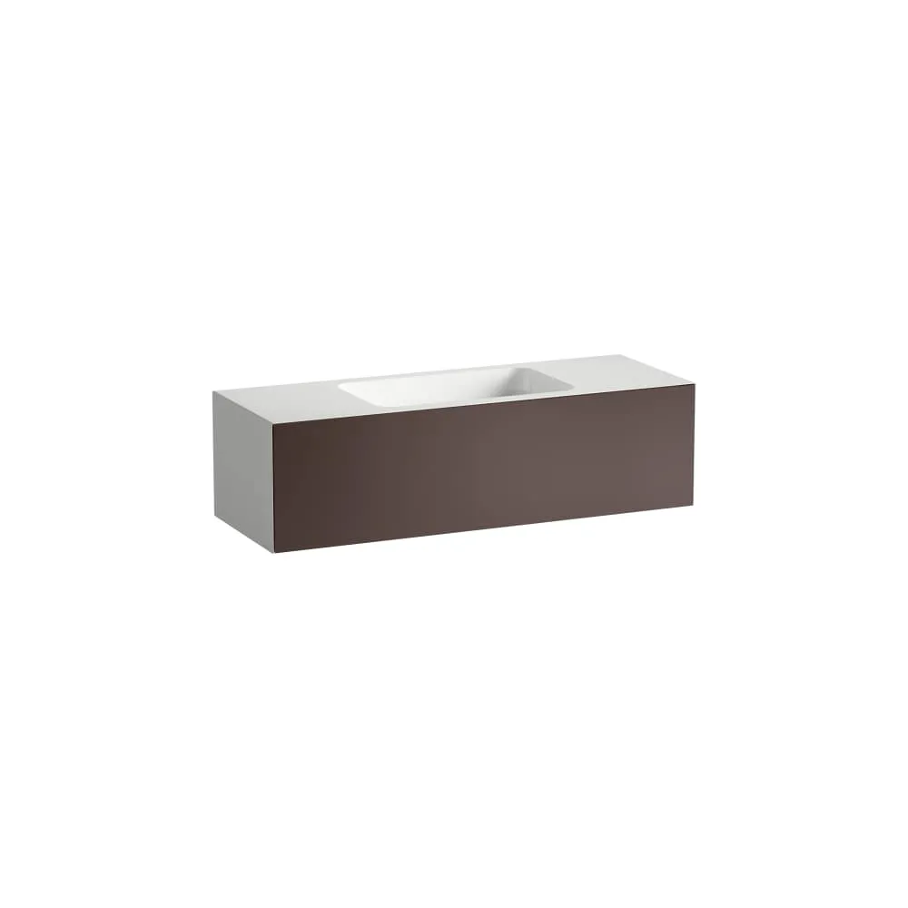 LAUFEN FOLIO Waschplatz, wandhängend, aus Vitreon Stahl, Ablage rechts und links 1254 x 450 x 350 mm #H580FO55231121 - 523 - Schattenerde, Lack seidenmat