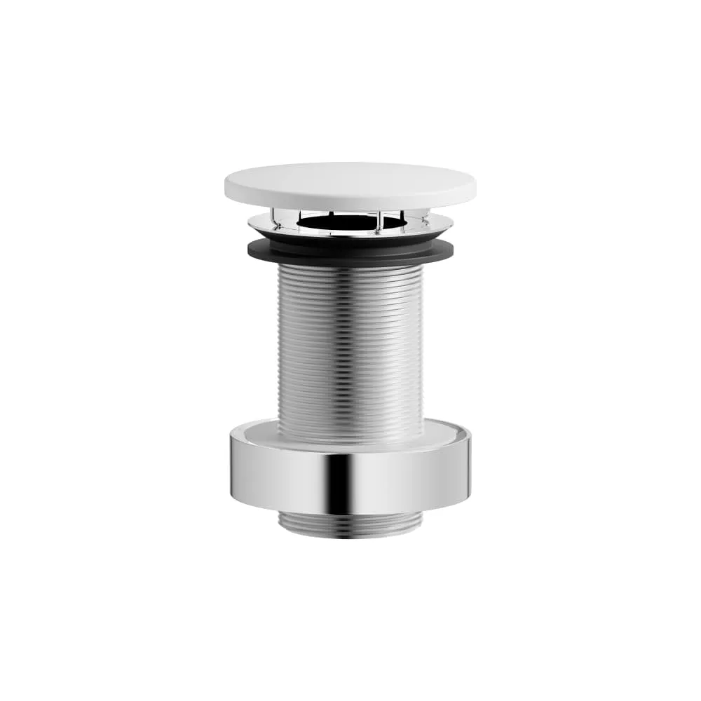 LAUFEN Schaftventil, Ø 1 1/4", Ventilkappe, 74 mm, permanent geöffnet, für Becken ohne Überlauf 74 x 74 x 100 mm #H591LA37570001 - 757 - Weiß matt