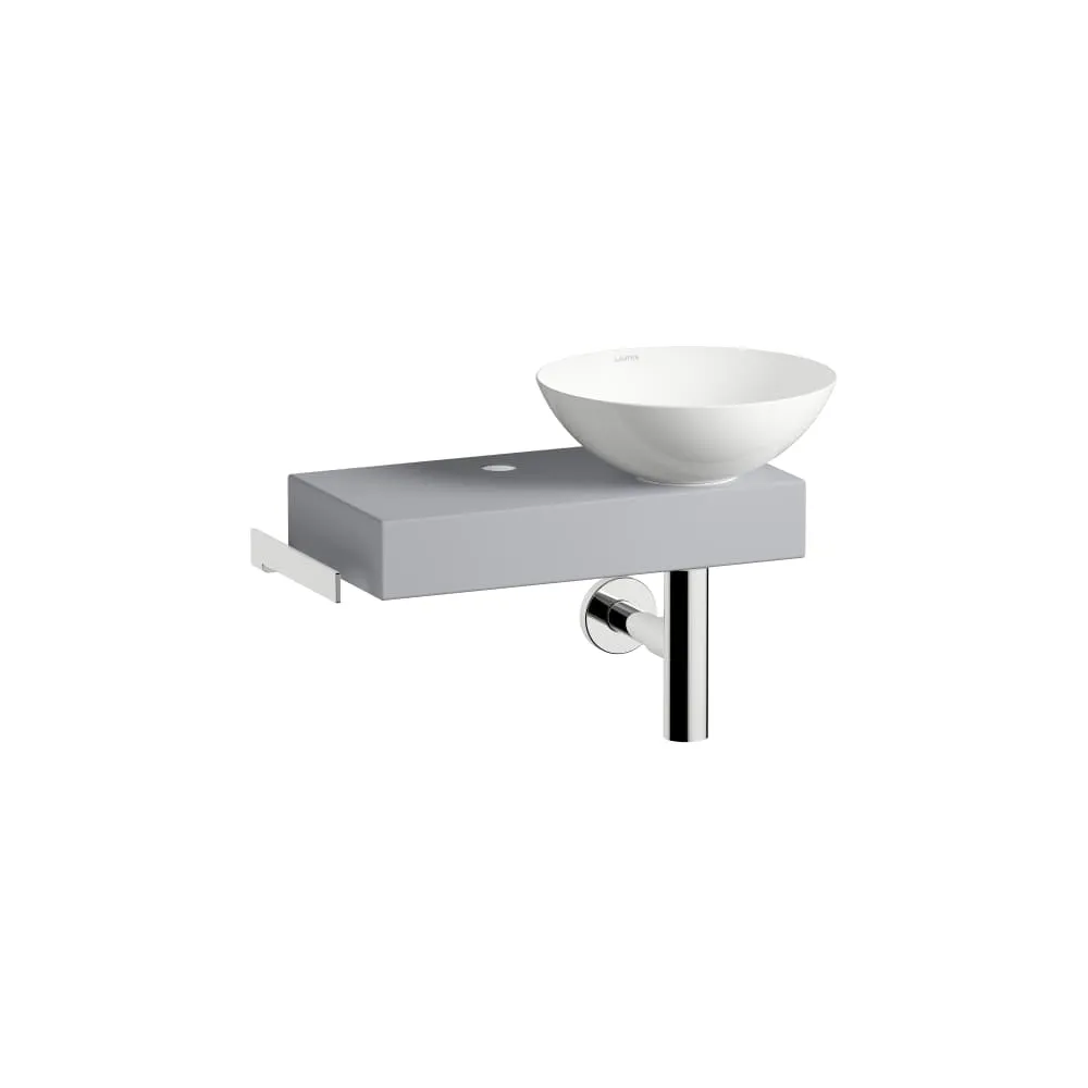 LAUFEN PICCOLO NOVO Waschplatz, wandhängend, aus Vitreon Stahl, Ablage links 555 x 400 x 320 mm #H561PN37101111 - 710 - Nordic Matt