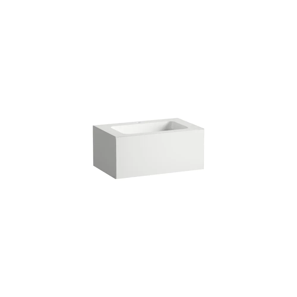 LAUFEN FOLIO Waschplatz, wandhängend, aus Vitreon Stahl 804 x 500 x 350 mm #H580FO35251111 - 525 - Weiß, Lack seidenmatt