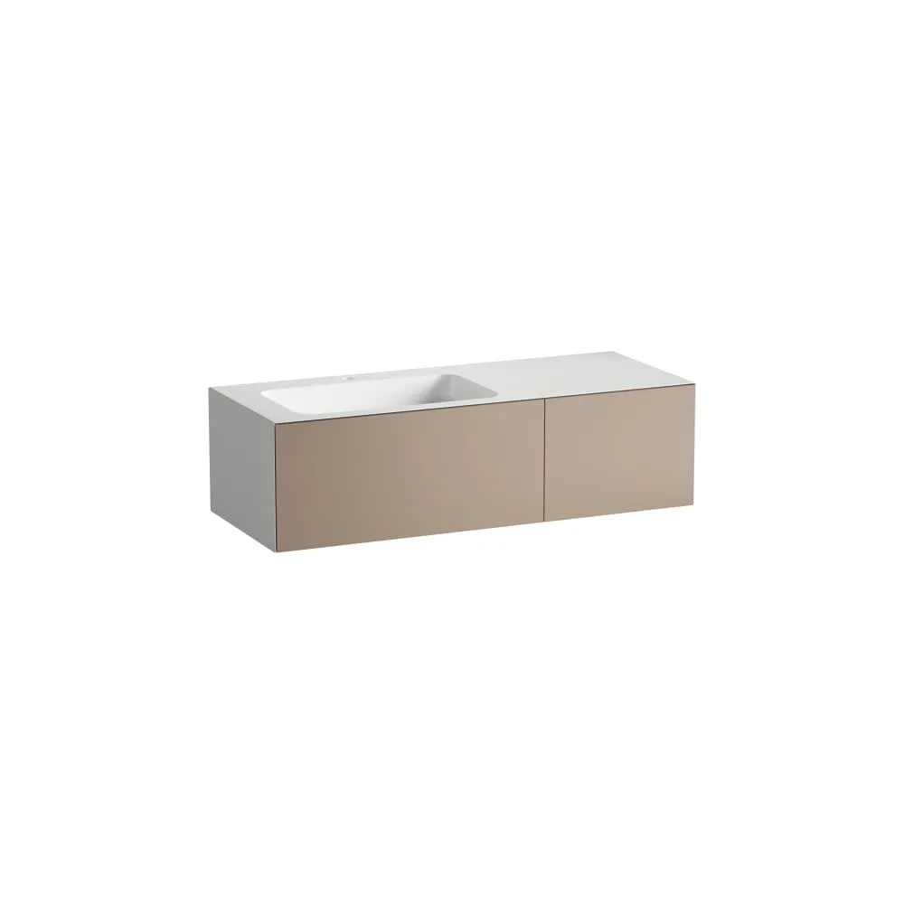 LAUFEN FOLIO Waschplatz, wandhängend, aus Vitreon Stahl, Ablage rechts 1254 x 500 x 350 mm #H580FO75221111 - 522 - Mondstein, Lack seidenmatt