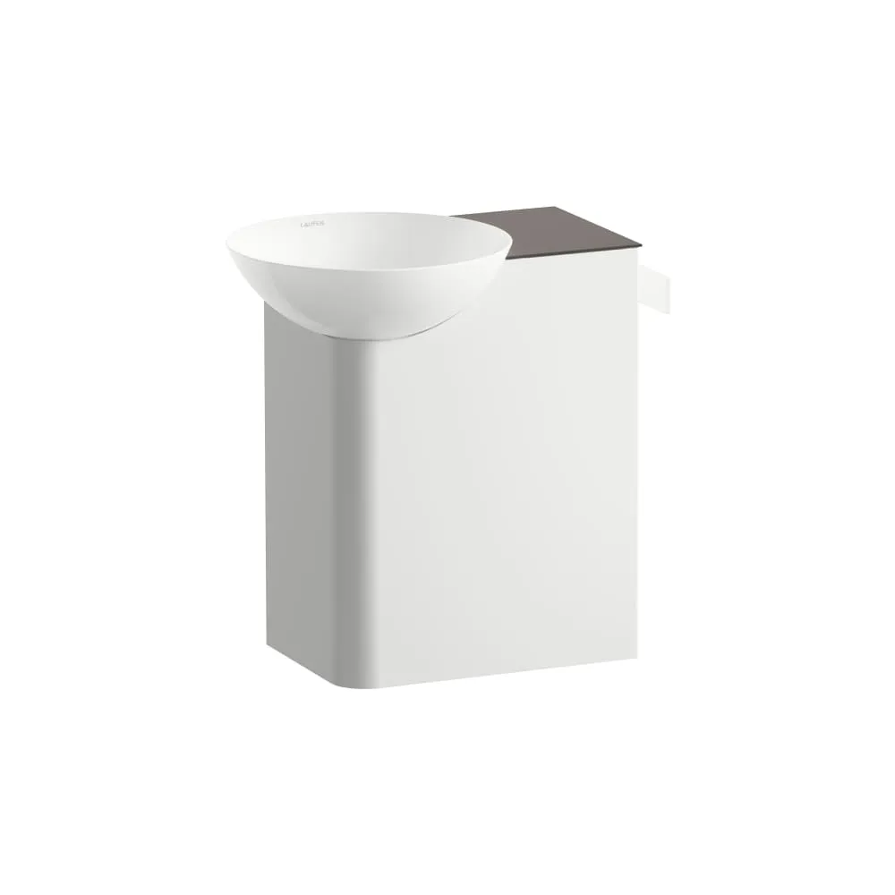 LAUFEN INSERT Waschplatz, wandhängend, aus Vitreon Stahl, Ablage rechts 485 x 317 x 470 mm #H585IN47111111 - 711 - Brown antracite