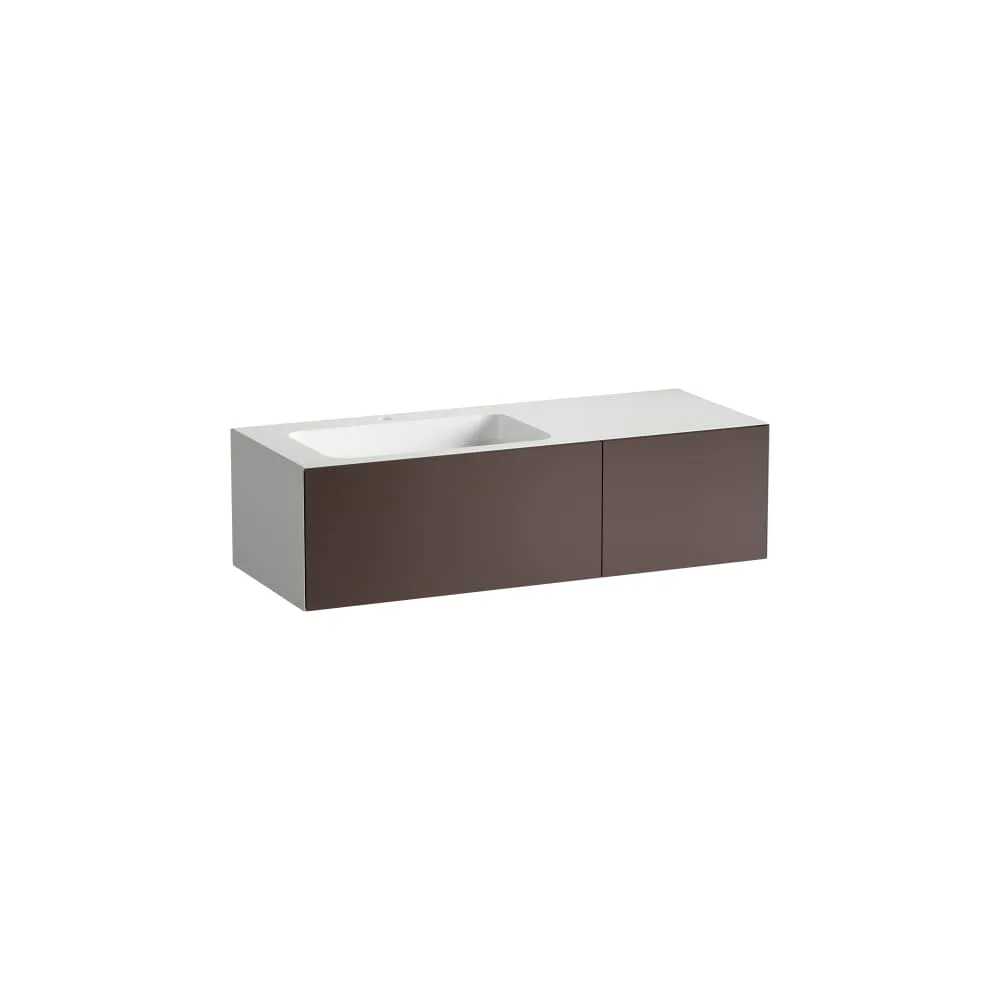 LAUFEN FOLIO Waschplatz, wandhängend, aus Vitreon Stahl, Ablage rechts 1254 x 500 x 350 mm #H580FO75231111 - 523 - Schattenerde, Lack seidenmat