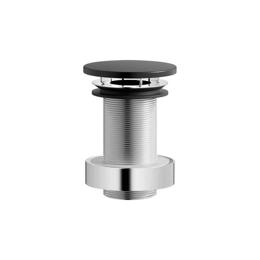 LAUFEN Schaftventil, Ø 1 1/4", Ventilkappe, 74 mm, permanent geöffnet, für Becken ohne Überlauf 74 x 74 x 100 mm #H591LA37160001 - 716 - Schwarz matt