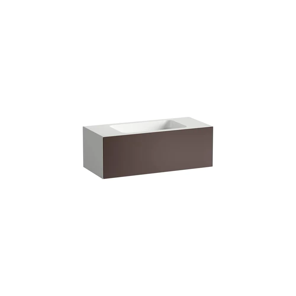 LAUFEN FOLIO Waschplatz, wandhängend, aus Vitreon Stahl, Ablage rechts und links 1004 x 450 x 350 mm #H580FO45231121 - 523 - Schattenerde, Lack seidenmat