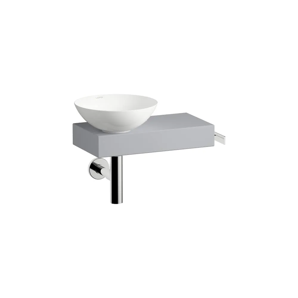 LAUFEN PICCOLO NOVO Waschplatz, wandhängend, aus Vitreon Stahl, Ablage rechts 555 x 400 x 320 mm #H561PN47101111 - 710 - Nordic Matt