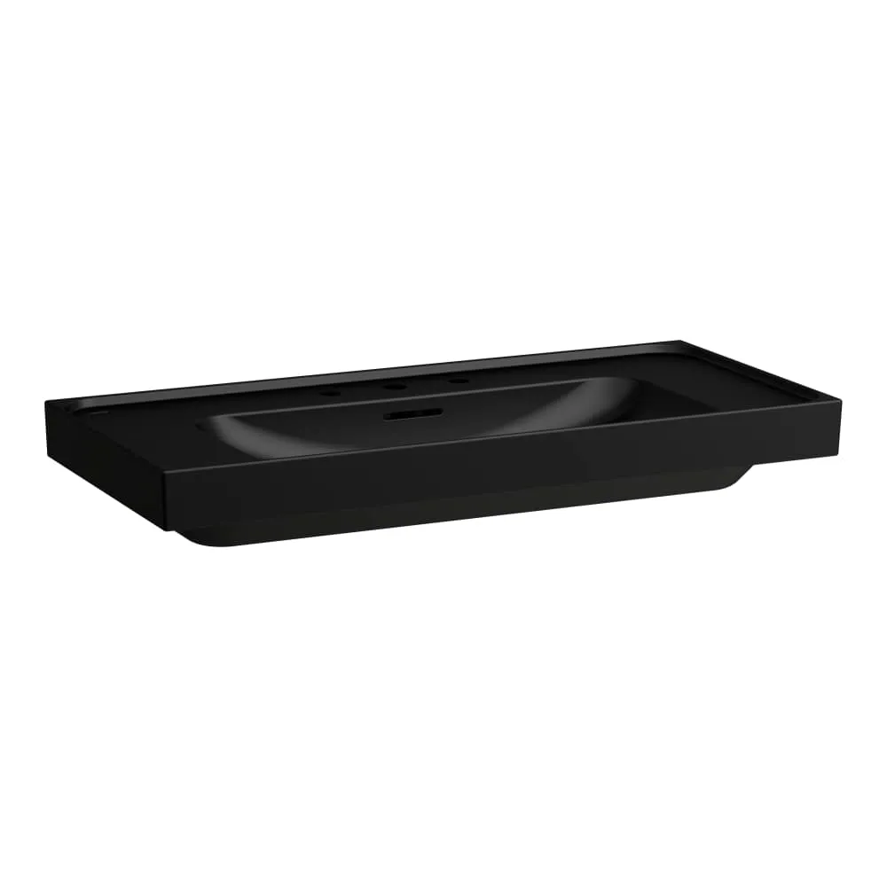LAUFEN MEDA Waschtisch, Ablage rechts und links 1000 x 460 x 80 mm #H8101197161081 - 716 - Schwarz matt