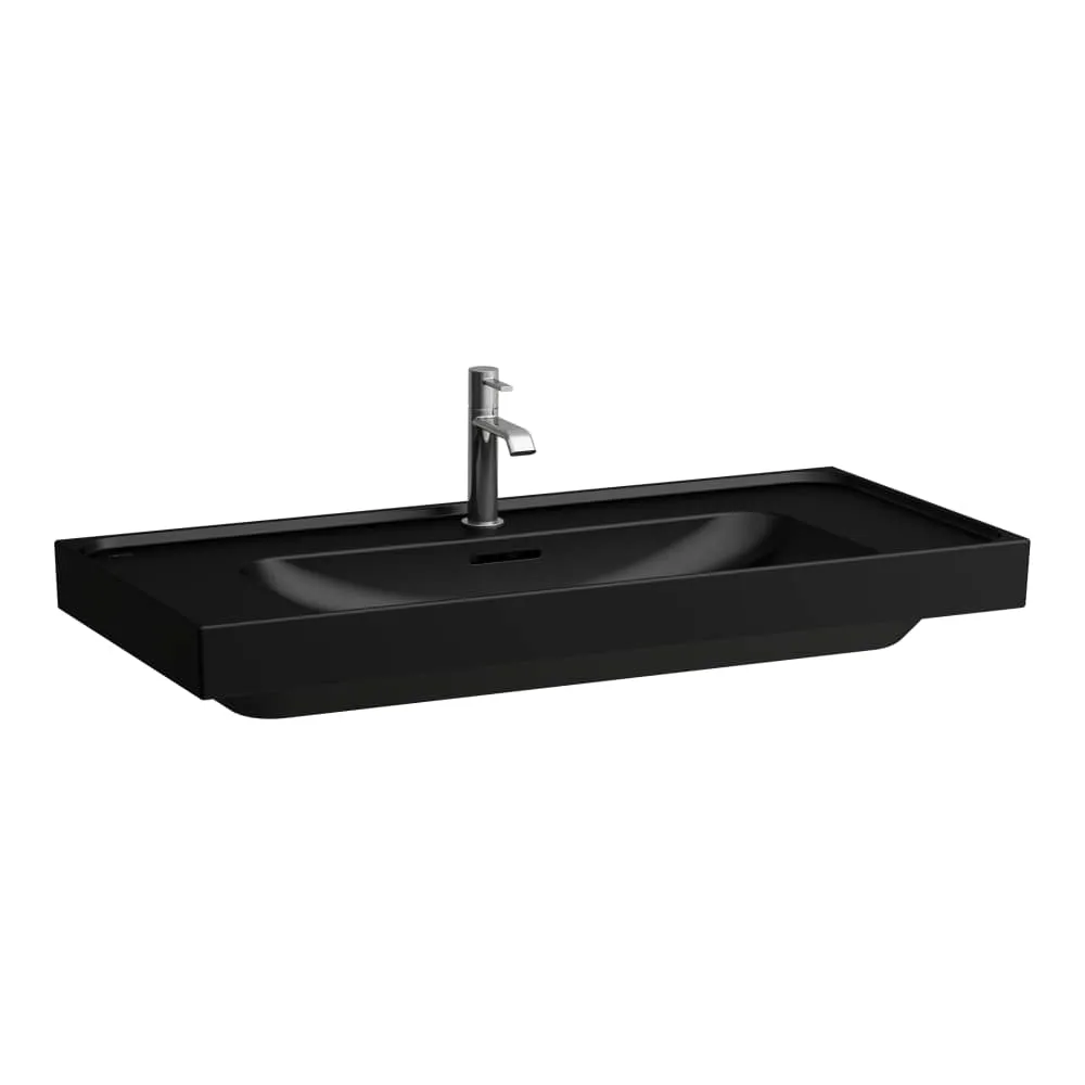 LAUFEN MEDA Waschtisch, Ablage rechts und links 1000 x 460 x 80 mm #H8101197161041 - 716 - Schwarz matt