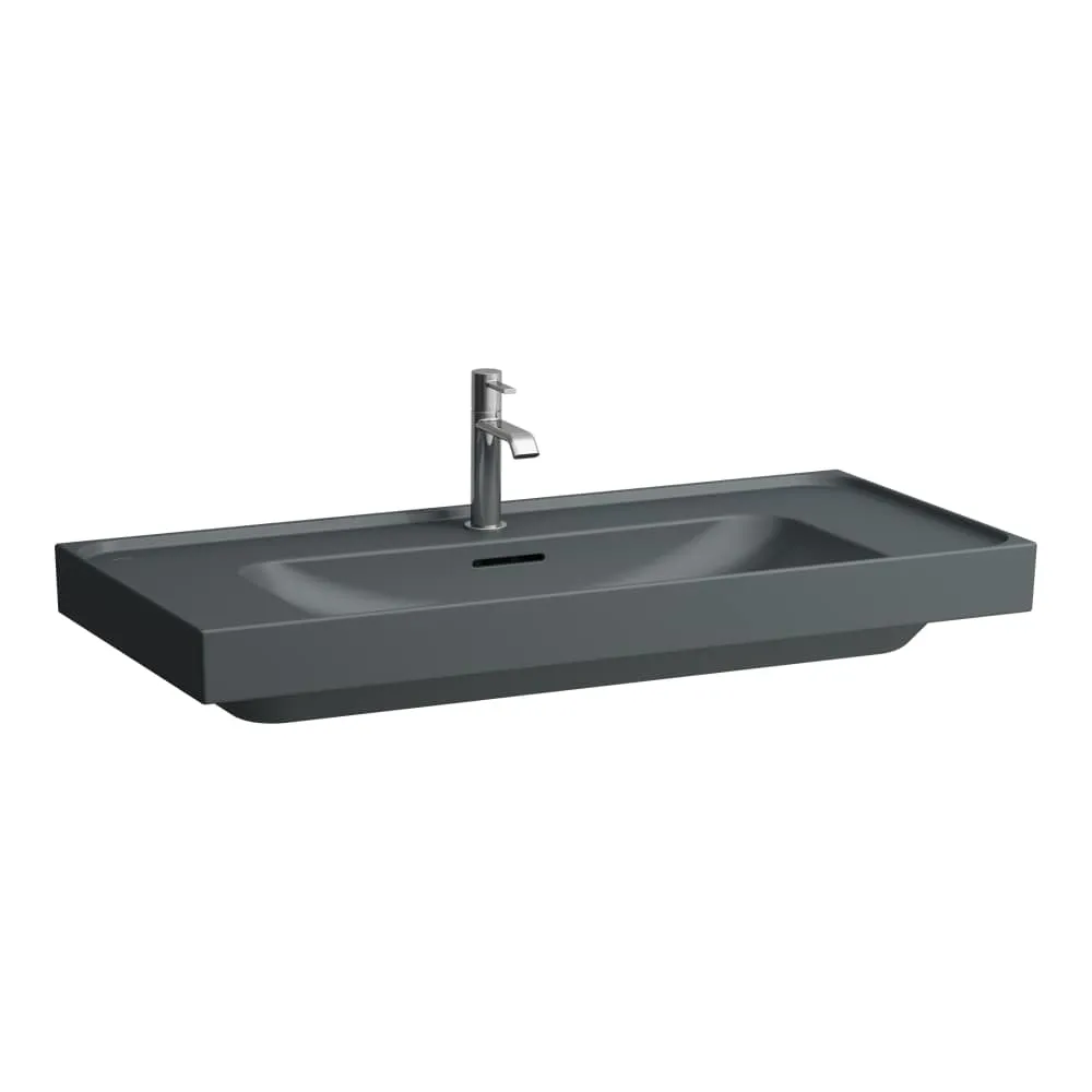 LAUFEN MEDA Aufsatzwaschtisch, wandgebunden, Ablage rechts und links 1000 x 460 x 160 mm #H8161197581581 - 758 - Graphit matt