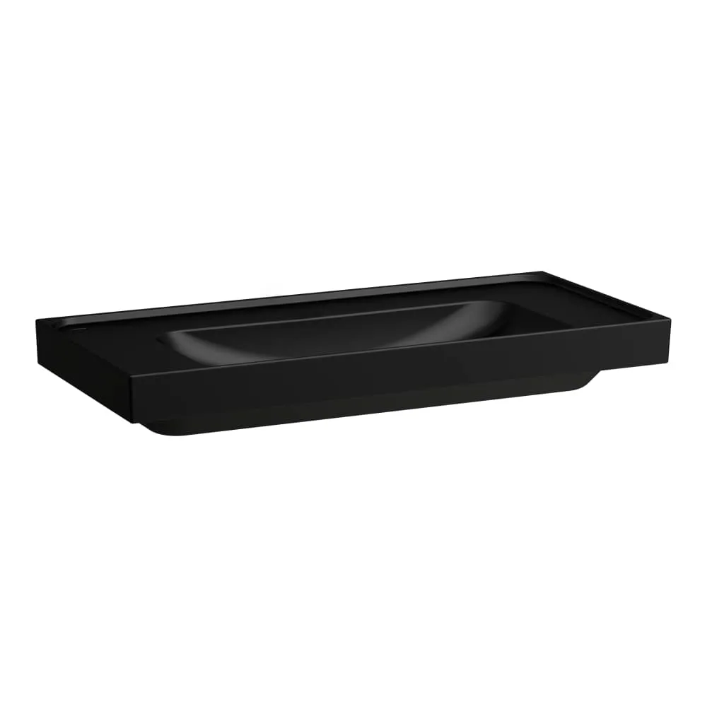 LAUFEN MEDA Aufsatzwaschtisch, wandgebunden, Ablage rechts und links 1000 x 460 x 80 mm #H8161197161121 - 716 - Schwarz matt