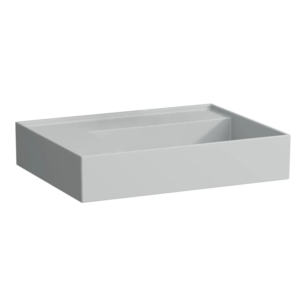 LAUFEN Kartell LAUFEN Waschtisch, Ablage links, mit verdecktem Ablauf 600 x 460 x 120 mm #H8103357591121 - 759 - Grau matt