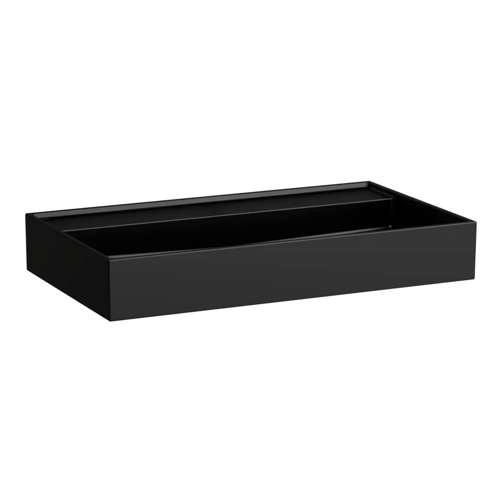 LAUFEN Kartell LAUFEN Waschtisch unterbaufähig, ohne Hahnloch, ohne Überlauf 800 x 460 x 120 mm #H8103367161121 - 716 - Schwarz matt