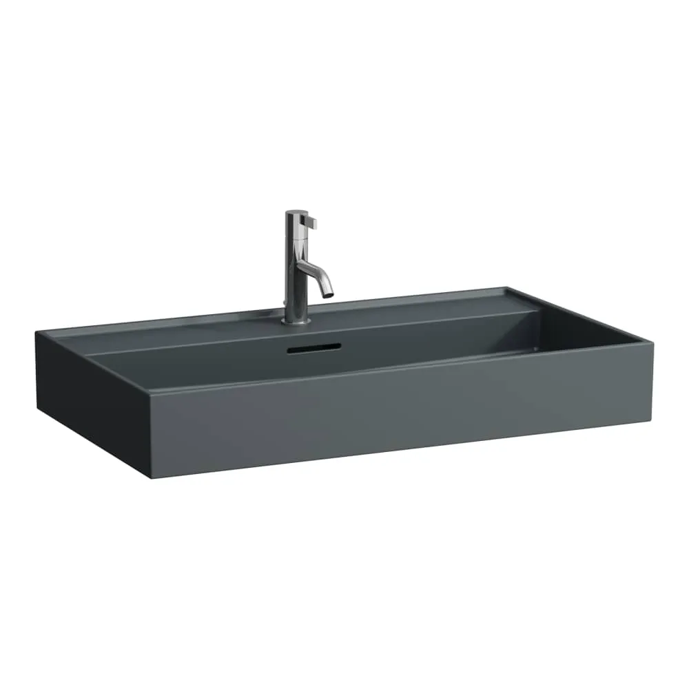 LAUFEN Kartell LAUFEN Aufsatzwaschtisch, wandgebunden 800 x 460 x 120 mm #H8163367581091 - 758 - Graphit matt