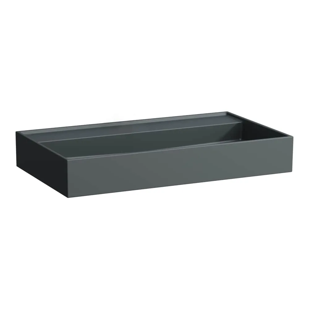 LAUFEN Kartell LAUFEN Waschtisch unterbaufähig, ohne Hahnloch, ohne Überlauf 800 x 460 x 120 mm #H8103367581121 - 758 - Graphit matt