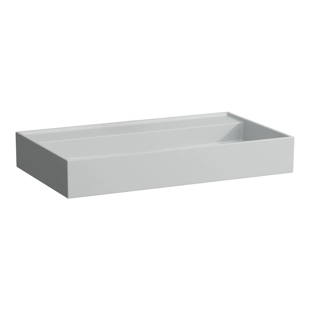 LAUFEN Kartell LAUFEN Waschtisch unterbaufähig, ohne Hahnloch, ohne Überlauf 800 x 460 x 120 mm #H8103367591121 - 759 - Grau matt