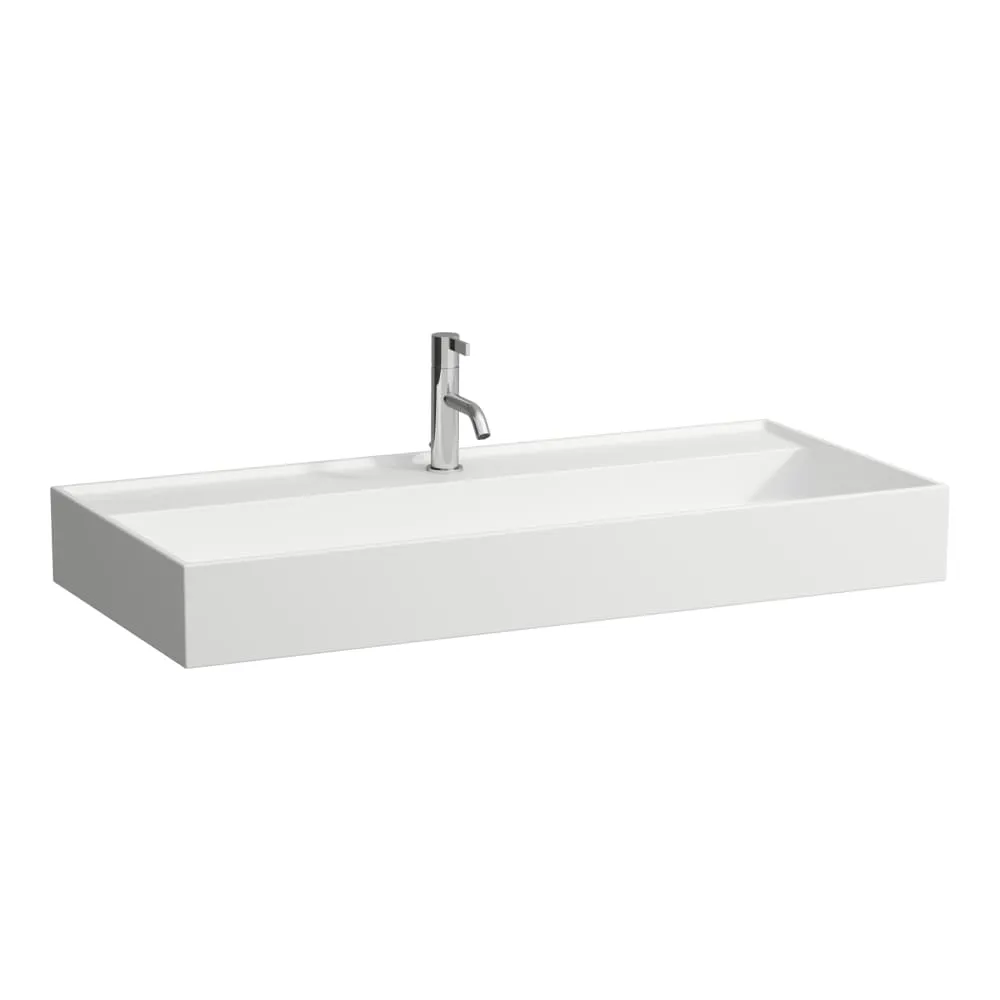 LAUFEN Kartell LAUFEN Waschtisch unterbaufähig, 1 Hahnloch, ohne Überlauf 1000 x 460 x 120 mm #H8103377571111 - 757 - Weiß matt