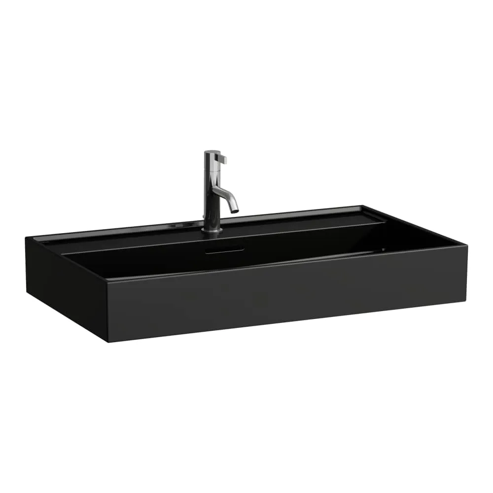 LAUFEN Kartell LAUFEN Aufsatzwaschtisch, wandgebunden 800 x 460 x 120 mm #H8163360201041 - 020 - Schwarz glänzend