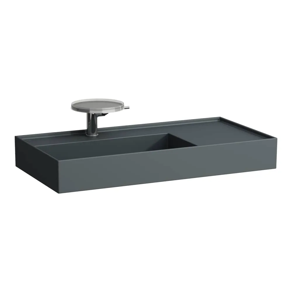 LAUFEN Kartell LAUFEN Waschtisch, Ablage rechts, mit verdecktem Ablauf 900 x 460 x 120 mm #H8103387581111 - 758 - Graphit matt