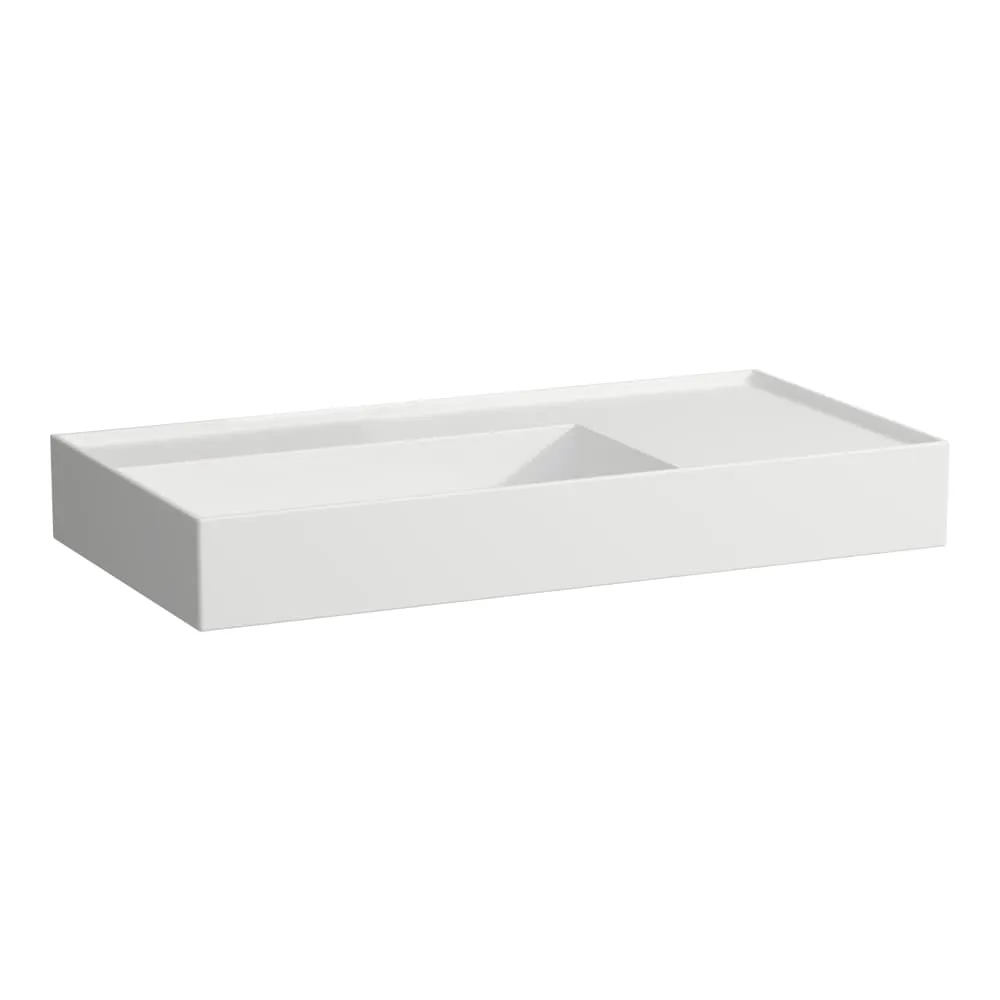 LAUFEN Kartell LAUFEN Waschtisch, Ablage rechts, mit verdecktem Ablauf 900 x 460 x 120 mm #H8103387571121 - 757 - Weiß matt
