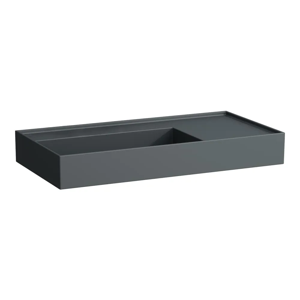 LAUFEN Kartell LAUFEN Waschtisch, Ablage rechts, mit verdecktem Ablauf 900 x 460 x 120 mm #H8103387581121 - 758 - Graphit matt