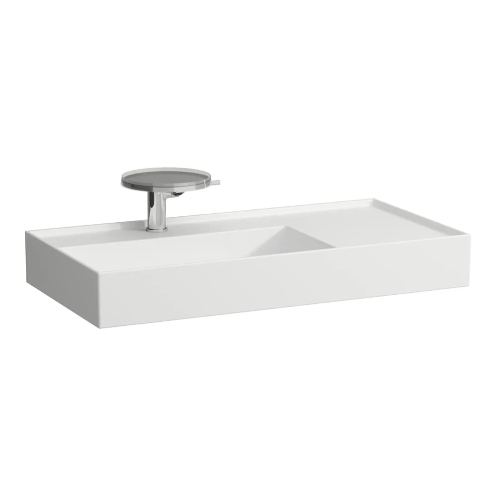 LAUFEN Kartell LAUFEN Waschtisch, Ablage rechts, mit verdecktem Ablauf 900 x 460 x 120 mm #H8103387571111 - 757 - Weiß matt