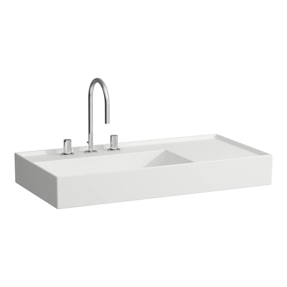 LAUFEN Kartell LAUFEN Aufsatzwaschtisch, wandgebunden, Ablage rechts, mit verdecktem Ablauf 900 x 460 x 150 mm #H8183387578151 - 757 - Weiß matt