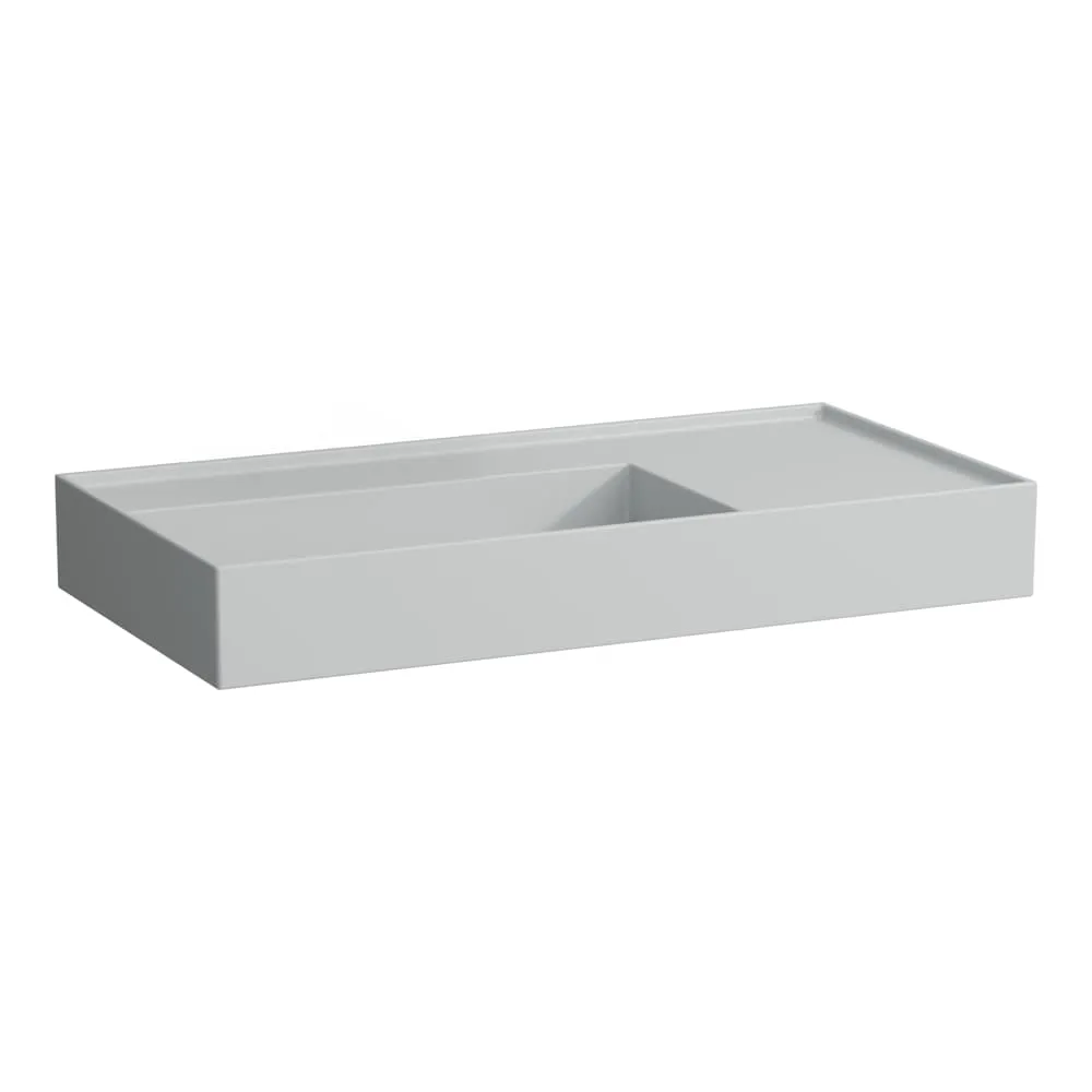LAUFEN Kartell LAUFEN Waschtisch, Ablage rechts, mit verdecktem Ablauf 900 x 460 x 120 mm #H8103387591121 - 759 - Grau matt