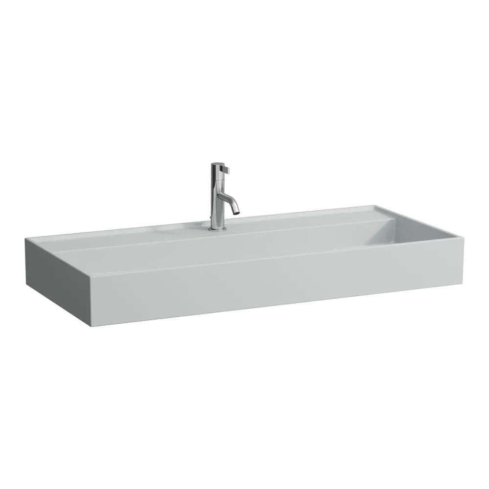 LAUFEN Kartell LAUFEN Waschtisch unterbaufähig, 1 Hahnloch, ohne Überlauf 1000 x 460 x 120 mm #H8103377591111 - 759 - Grau matt