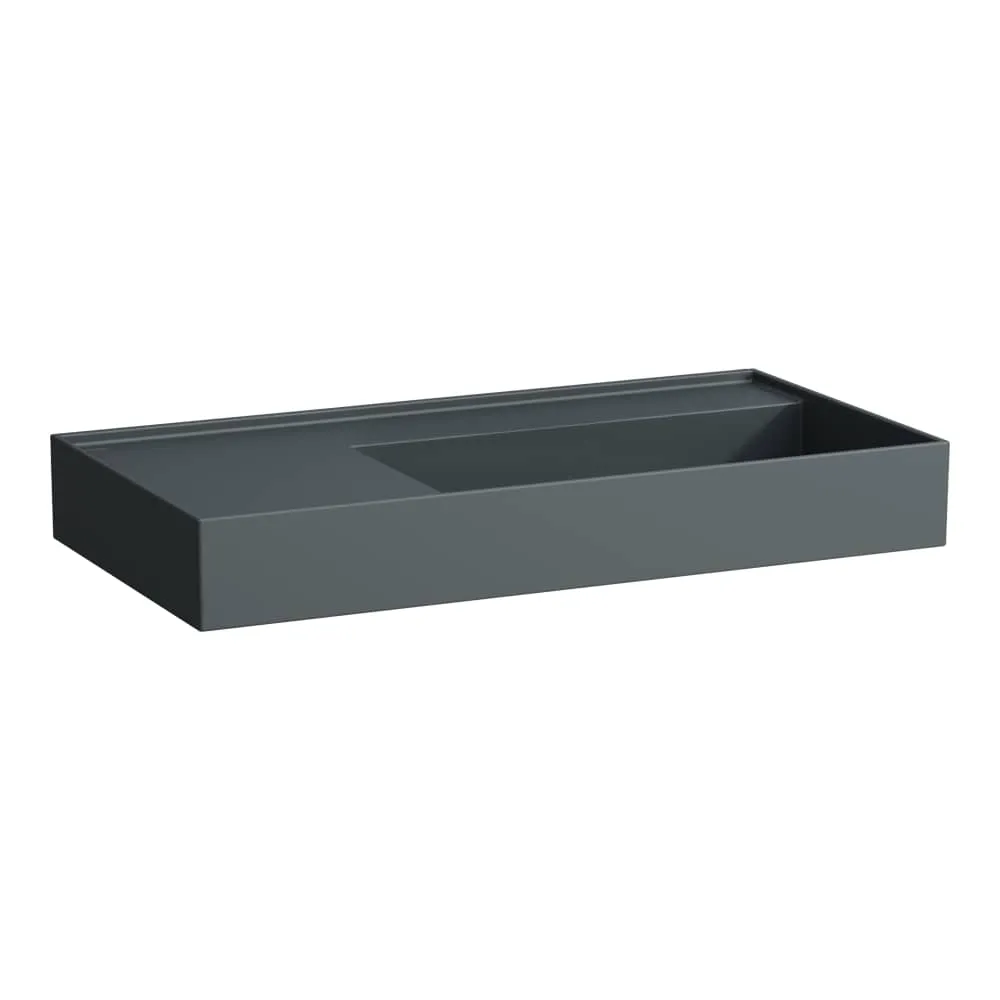 LAUFEN Kartell LAUFEN Waschtisch, Ablage links, mit verdecktem Ablauf 900 x 460 x 120 mm #H8103397581121 - 758 - Graphit matt
